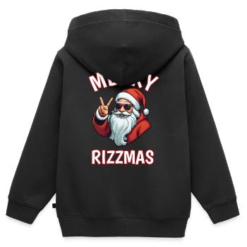 Joyeux Cadeau de Noël amusant pour le Père Noël - Sweat Premium à capuche zippé enfant bio - noir - Dos - AI Model Kid Male (0cm)