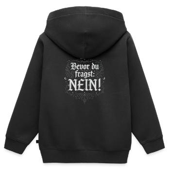 Bevor du fragst Nein Gothic - Kinder Premium Organic Zip Hoodie - Schwarz - Hinten - AI Model Kid Male (0cm)