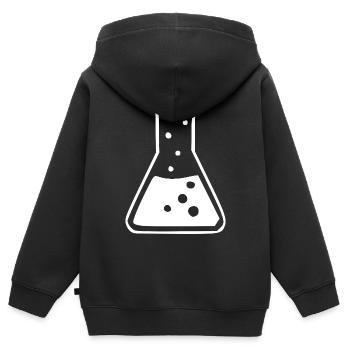 Chemie_Symbol_schwarzweiss_Wissenschaft_science - Sweat Premium à capuche zippé enfant bio - noir - Dos - AI Model Kid Male (0cm)