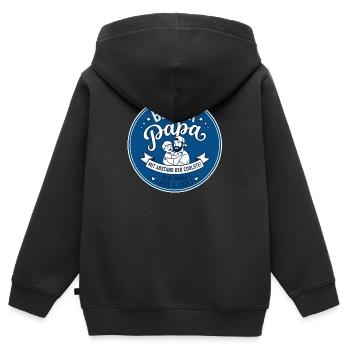 Bester Papa Mit Abstand - Kinder Premium Organic Zip Hoodie - Schwarz - Hinten - AI Model Kid Male (0cm)