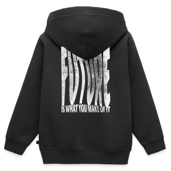 Future Is What You Make Of It - Kinder Premium Organic Zip Hoodie - Schwarz - Hinten - AI Model Kid Male (0cm)