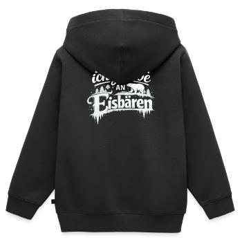 Ich glaube an Eisbären, späthi, Sarah - Kinder Premium Organic Zip Hoodie - Schwarz - Hinten - AI Model Kid Male (0cm)