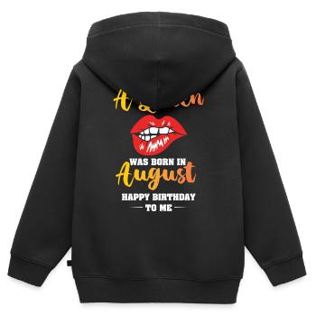 Sternzeichen Löwe - Kinder Premium Organic Zip Hoodie - Schwarz - Hinten - AI Model Kid Male (0cm)