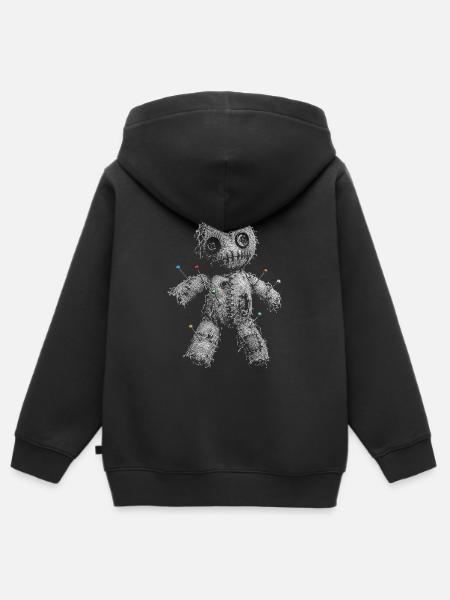 Voodoo Puppe - Kinder Premium Organic Zip Hoodie - Schwarz