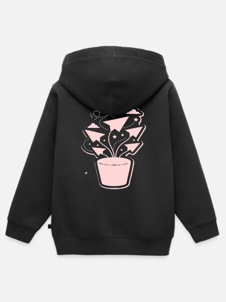 Pastellpapierflug Blütenzauber - Kinder Premium Organic Zip Hoodie - Schwarz