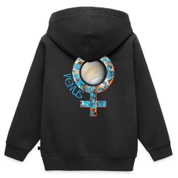 venus e 276 - Kinder Premium Organic Zip Hoodie - Schwarz - Hinten - AI Model Kid Male (0cm)