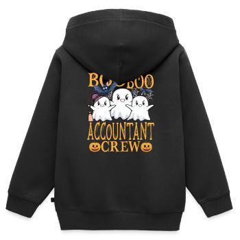 Buchhalter uu Lustiger Buchhalter - Kinder Premium Organic Zip Hoodie - Schwarz - Hinten - AI Model Kid Male (0cm)