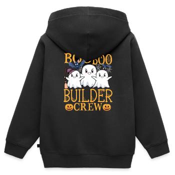 Bauarbeiter Bauherr Baumeister Spruch - Kinder Premium Organic Zip Hoodie - Schwarz - Hinten - AI Model Kid Male (0cm)