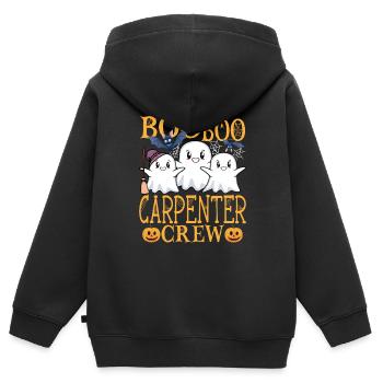Schreiner uu Lustiger Schreiner - Kinder Premium Organic Zip Hoodie - Schwarz - Hinten - AI Model Kid Male (0cm)