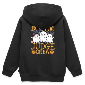 Richter uu Lustiger Richter - Kinder Premium Organic Zip Hoodie - Schwarz - Hinten - AI Model Kid Male (0cm)