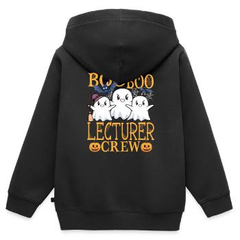 Dozent Dozentin uu Lustige Dozent - Kinder Premium Organic Zip Hoodie - Schwarz - Hinten - AI Model Kid Male (0cm)