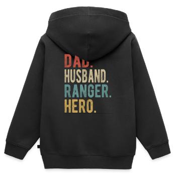 Ranger Papa Ehemann Held - Kinder Premium Organic Zip Hoodie - Schwarz - Hinten - AI Model Kid Male (0cm)