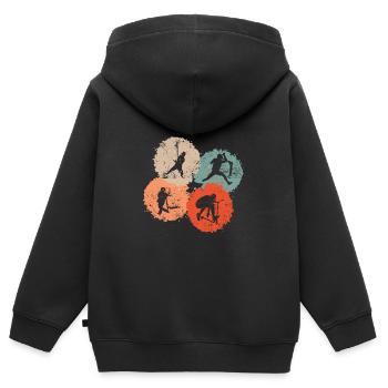 Briflip Stunt Scooter Trick Vêtements Vintage Rétro - Sweat Premium à capuche zippé enfant bio - noir - Dos - AI Model Kid Male (0cm)