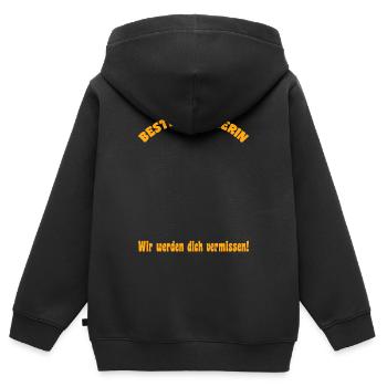 Beste Erzieherin Abschied Unterschriften - Kinder Premium Organic Zip Hoodie - Schwarz - Hinten - AI Model Kid Male (0cm)