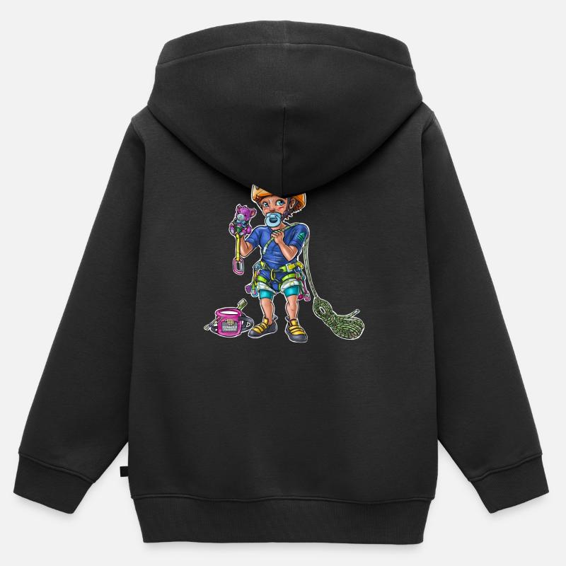 Petit bébé grimpeur 2 - Sweat Premium à capuche zippé enfant bio - noir