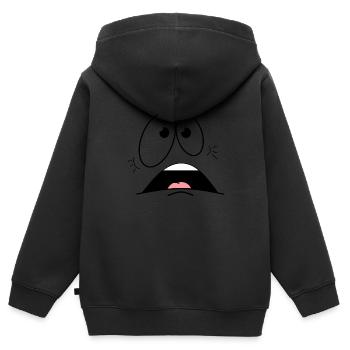 Schreck - Kinder Premium Organic Zip Hoodie - Schwarz - Hinten - AI Model Kid Male (0cm)