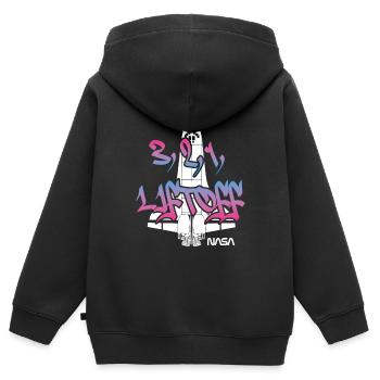 NASA Spaceshuttle 3, 2, 1 Liftoff Cooles Design - Kinder Premium Organic Zip Hoodie - Schwarz - Hinten - AI Model Kid Male (0cm)