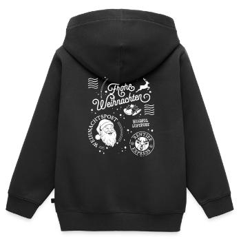 Frohe Weihnachten Weihnachtsgeschenk Nordpol - Kinder Premium Organic Zip Hoodie - Schwarz - Hinten - AI Model Kid Male (0cm)