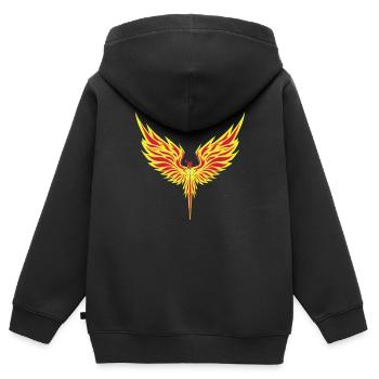 Phenix - Kinder Premium Organic Zip Hoodie - Schwarz - Hinten - AI Model Kid Male (0cm)