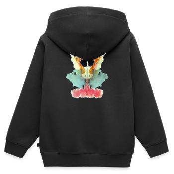 Rorschach Tafel 9/10 - Kinder Premium Organic Zip Hoodie - Schwarz - Hinten - AI Model Kid Male (0cm)
