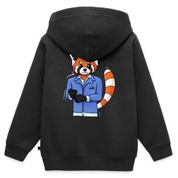 Red Panda Tuxedo - Kids Premium Organic Zip-up Hoodie - black - Back - AI Model Kid Male (0cm)