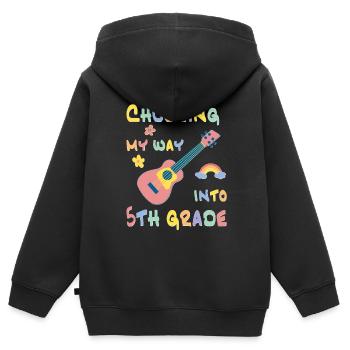 Chucking my way into 5th grade - Kids Premium Organic Zip-up Hoodie - black - Back - AI Model Kid Male (0cm)