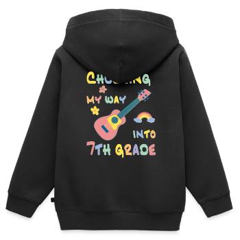 Chucking my way into 7th grade - Kids Premium Organic Zip-up Hoodie - black - Back - AI Model Kid Male (0cm)