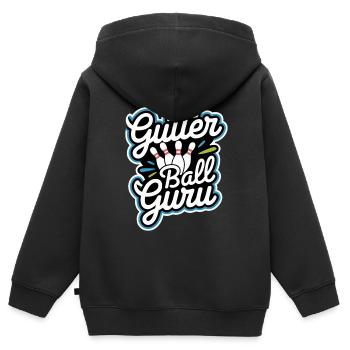 Gutter Ball Guru 11 - Kinder Premium Organic Zip Hoodie - Schwarz - Hinten - AI Model Kid Male (0cm)