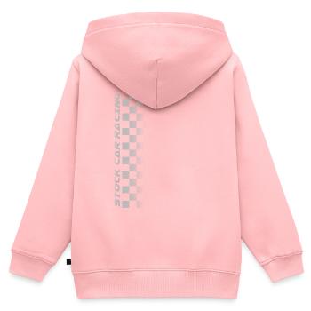 Stock Car Racing Zielflagge Seiten Design - Kinder Premium Organic Zip Hoodie - Rosa - Hinten - AI Model Kid Female (0cm)