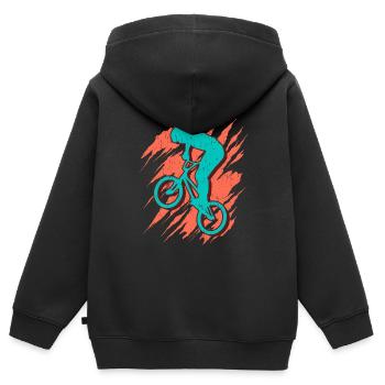 BMX Fahrrad Motiv Jungs Freestyle BMX Kinder - Kinder Premium Organic Zip Hoodie - Schwarz - Hinten - AI Model Kid Male (0cm)