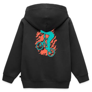 BMX Fahrrad Motiv Junge Freestyle BMX Kinder - Kinder Premium Organic Zip Hoodie - Schwarz - Hinten - AI Model Kid Male (0cm)