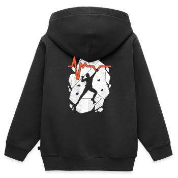 Escalade Bloc Boulder alpinistes Grimpeurs - Sweat Premium à capuche zippé enfant bio - noir - Dos - AI Model Kid Male (0cm)