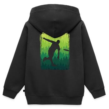 Disc Golf Discgolfer Frisbee Sport Discgolf - Kinder Premium Organic Zip Hoodie - Schwarz - Hinten - AI Model Kid Male (0cm)