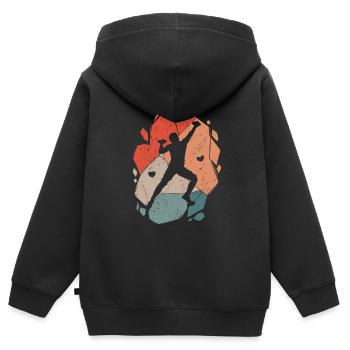 Escalade Alpinistes Bloc Bloc - Sweat Premium à capuche zippé enfant bio - noir - Dos - AI Model Kid Male (0cm)