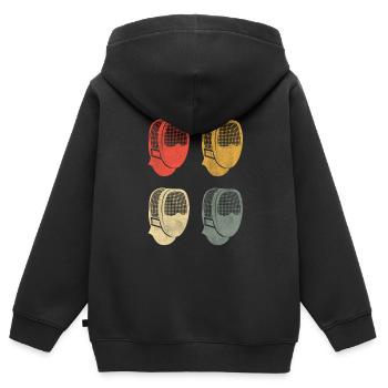 Fechter Fechten Fencer Fechtsport Fencing - Kids Premium Organic Zip-up Hoodie - black - Back - AI Model Kid Male (0cm)