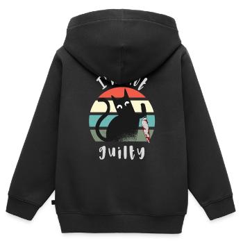 Je suis innocent, chat avec couteau - Sweat Premium à capuche zippé enfant bio - noir - Dos - AI Model Kid Male (0cm)