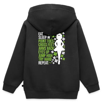 Eat Sleep Irish Dance - Irish Dancer - Kids Premium Organic Zip-up Hoodie - black - Back - AI Model Kid Male (0cm)