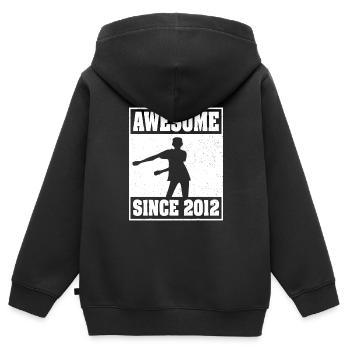 Vintage Zahnseide 10. Jahre alt 10 Geburtstag Junge Mädchen - Kinder Premium Organic Zip Hoodie - Schwarz - Hinten - AI Model Kid Male (0cm)