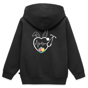 Stethoscope Easter Nurse Life Egg Nurse Easter - Kids Premium Organic Zip-up Hoodie - black - Back - AI Model Kid Male (0cm)