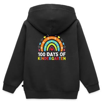 100 Tage Erzieherin - Kinder Premium Organic Zip Hoodie - Schwarz - Hinten - AI Model Kid Male (0cm)
