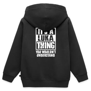 It's A Luka Thing You Wouldn't Understand - Kids Premium Organic Zip-up Hoodie - black - Back - AI Model Kid Male (0cm)