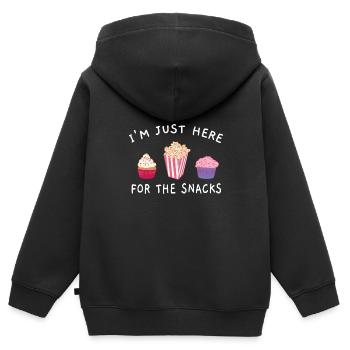 Je suis juste ici pour les collations Food Cook - Sweat Premium à capuche zippé enfant bio - noir - Dos - AI Model Kid Male (0cm)