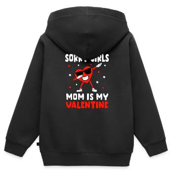 Désolé les filles Maman est mon garçon en bas âge de la Saint-Valentin - Sweat Premium à capuche zippé enfant bio - noir - Dos - AI Model Kid Male (0cm)