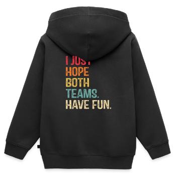 J’espère juste que les deux équipes auront du football amusant - Sweat Premium à capuche zippé enfant bio - noir - Dos - AI Model Kid Male (0cm)
