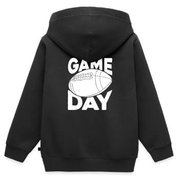 Vintage American Football Game Sports Lover - Sweat Premium à capuche zippé enfant bio - noir - Dos - AI Model Kid Male (0cm)