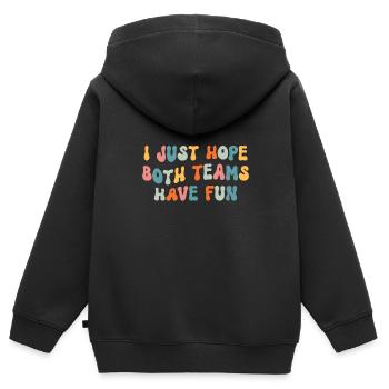 J’espère juste que les deux équipes s’amuseront - Sweat Premium à capuche zippé enfant bio - noir - Dos - AI Model Kid Male (0cm)