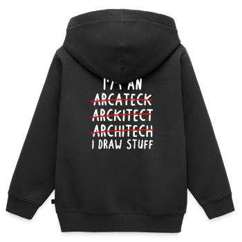 Architect Art Men Women Future Architecture Pun - Kids Premium Organic Zip-up Hoodie - black - Back - AI Model Kid Male (0cm)