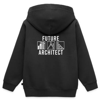 Architecte Art Enfants Garçons Filles Architecture - Sweat Premium à capuche zippé enfant bio - noir - Dos - AI Model Kid Male (0cm)