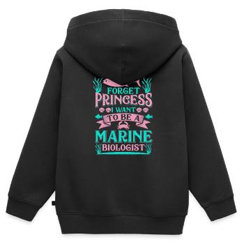 Vergiss Prinzessin, ich will Meeresbiologin werden - Kinder Premium Organic Zip Hoodie - Schwarz - Hinten - AI Model Kid Male (0cm)