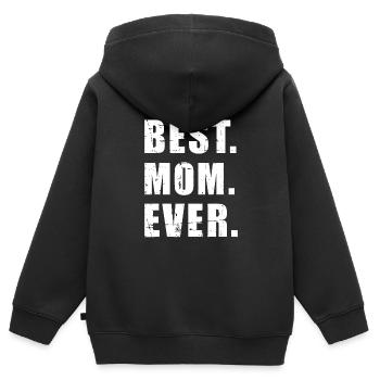 Meilleure fête des mères de tous les temps - Sweat Premium à capuche zippé enfant bio - noir - Dos - AI Model Kid Male (0cm)
